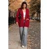 image:imageATHMILE Oversized Cardigan Sweaters for Women Fall Outfits Chunky Knit Open Front Sweater with PocketsRed