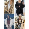 image:imageATHMILE Oversized Cardigan Sweaters for Women Fall Outfits Chunky Knit Open Front Sweater with PocketsRed