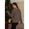 image:imageATHMILE Oversized Cardigan Sweaters for Women Lightweight Button VNeck Casual Open Front Knit Fall Outfits 2026Nutmeg