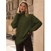 image:imageATHMILE Oversized Chunky Sweaters for Women Fall Turtleneck Long Sleeve Knit Pullover Tops 2026 Winter Fashion ClothesArmy Green
