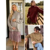 image:imageATHMILE Oversized Chunky Sweaters for Women Fall Turtleneck Long Sleeve Knit Pullover Tops 2026 Winter Fashion ClothesCamel