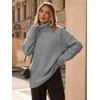 image:imageATHMILE Oversized Chunky Sweaters for Women Fall Turtleneck Long Sleeve Knit Pullover Tops 2026 Winter Fashion ClothesGrey