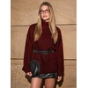image:imageATHMILE Oversized Chunky Sweaters for Women Fall Turtleneck Long Sleeve Knit Pullover Tops 2026 Winter Fashion ClothesWine Red