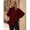 image:imageATHMILE Oversized Chunky Sweaters for Women Fall Turtleneck Long Sleeve Knit Pullover Tops 2026 Winter Fashion ClothesWine Red