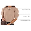 image:imageATHMILE Short Sleeve Sweater for Women 2026 Spring Summer Blouses Crewneck Knit Puff Sleeve Dressy Casual Trendy ShirtsAbeige