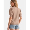 image:imageATHMILE Short Sleeve Sweater for Women 2026 Spring Summer Blouses Crewneck Knit Puff Sleeve Dressy Casual Trendy ShirtsAbeige