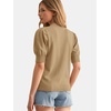 image:imageATHMILE Short Sleeve Sweater for Women 2026 Spring Summer Blouses Crewneck Knit Puff Sleeve Dressy Casual Trendy ShirtsAkhaki