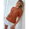 image:imageATHMILE Short Sleeve Sweater for Women 2026 Spring Summer Blouses Crewneck Knit Puff Sleeve Dressy Casual Trendy ShirtsAorange