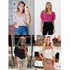 image:imageATHMILE Short Sleeve Sweater for Women 2026 Spring Summer Blouses Crewneck Knit Puff Sleeve Dressy Casual Trendy ShirtsCwhite