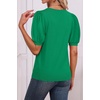 image:imageATHMILE Short Sleeve Sweater for Women 2026 Spring Summer Blouses Crewneck Knit Puff Sleeve Dressy Casual Trendy ShirtsSgreen