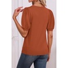 image:imageATHMILE Short Sleeve Sweater for Women 2026 Spring Summer Blouses Crewneck Knit Puff Sleeve Dressy Casual Trendy ShirtsSorange