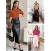 image:imageATHMILE Short Sleeve Sweater for Women 2026 Spring Summer Blouses Crewneck Knit Puff Sleeve Dressy Casual Trendy ShirtsSorange