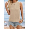 image:imageATHMILE Summer Crochet Tank Tops for Women 2026 Casual Crewneck Hollow Out Loose Knit Sleeveless Sweater Vest Top TrendyApricot
