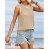 image:imageATHMILE Summer Crochet Tank Tops for Women 2026 Casual Crewneck Hollow Out Loose Knit Sleeveless Sweater Vest Top TrendyApricot