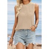 image:imageATHMILE Summer Crochet Tank Tops for Women 2026 Casual Crewneck Hollow Out Loose Knit Sleeveless Sweater Vest Top TrendyApricot