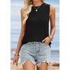 image:imageATHMILE Summer Crochet Tank Tops for Women 2026 Casual Crewneck Hollow Out Loose Knit Sleeveless Sweater Vest Top TrendyBlack