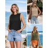 image:imageATHMILE Summer Crochet Tank Tops for Women 2026 Casual Crewneck Hollow Out Loose Knit Sleeveless Sweater Vest Top TrendyBlack
