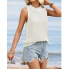 image:imageATHMILE Summer Crochet Tank Tops for Women 2026 Casual Crewneck Hollow Out Loose Knit Sleeveless Sweater Vest Top TrendyWhite