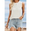 image:imageATHMILE Summer Crochet Tank Tops for Women 2026 Casual Crewneck Hollow Out Loose Knit Sleeveless Sweater Vest Top TrendyWhite