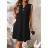 image:imageATHMILE Summer Dresses for Women 2026 Beach Vacation Clothes V Neck Henley Button Holiday Sundresses Pockets Date OutfitsBlack