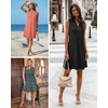 image:imageATHMILE Summer Dresses for Women 2026 Beach Vacation Clothes V Neck Henley Button Holiday Sundresses Pockets Date OutfitsBlack
