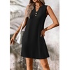 image:imageATHMILE Summer Dresses for Women 2026 Beach Vacation Clothes V Neck Henley Button Holiday Sundresses Pockets Date OutfitsBlack