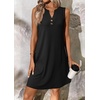 image:imageATHMILE Summer Dresses for Women 2026 Beach Vacation Clothes V Neck Henley Button Holiday Sundresses Pockets Date OutfitsBlack