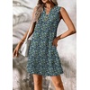 image:imageATHMILE Summer Dresses for Women 2026 Beach Vacation Clothes V Neck Henley Button Holiday Sundresses Pockets Date OutfitsBlue Flowers