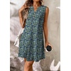 image:imageATHMILE Summer Dresses for Women 2026 Beach Vacation Clothes V Neck Henley Button Holiday Sundresses Pockets Date OutfitsBlue Flowers