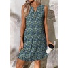 image:imageATHMILE Summer Dresses for Women 2026 Beach Vacation Clothes V Neck Henley Button Holiday Sundresses Pockets Date OutfitsBlue Flowers