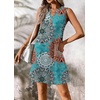image:imageATHMILE Summer Dresses for Women 2026 Beach Vacation Clothes V Neck Henley Button Holiday Sundresses Pockets Date OutfitsLake Blue Sunflower