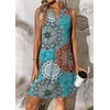 image:imageATHMILE Summer Dresses for Women 2026 Beach Vacation Clothes V Neck Henley Button Holiday Sundresses Pockets Date OutfitsLake Blue Sunflower