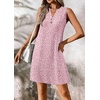 image:imageATHMILE Summer Dresses for Women 2026 Beach Vacation Clothes V Neck Henley Button Holiday Sundresses Pockets Date OutfitsPink Polka Dots
