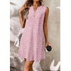 image:imageATHMILE Summer Dresses for Women 2026 Beach Vacation Clothes V Neck Henley Button Holiday Sundresses Pockets Date OutfitsPink Polka Dots