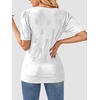 image:imageATHMILE Summer Tops for Women 2025 Short Sleeve V Neck Sweaters Dressy Casual Blouses Lightweight Thin Knit Fashion ShirtsWhite