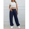 image:imageATHMILE Sweatpants Women Wide Leg Baggy Lounge Sweat Pants  Cotton Straight Leg High Waisted Casual Fashion Fall Workout Gym JoggersAnavy Blue