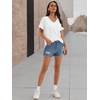 image:imageATHMILE T Shirts Short Sleeve V Neck Tees for Women Fashion Tops Trendy Casual Summer Outfits Clothes 2024White