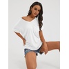 image:imageATHMILE T Shirts Short Sleeve V Neck Tees for Women Fashion Tops Trendy Casual Summer Outfits Clothes 2024White