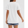 image:imageATHMILE T Shirts Short Sleeve V Neck Tees for Women Fashion Tops Trendy Casual Summer Outfits Clothes 2024White