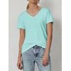 image:imageATHMILE T Shirts Short Sleeve V Neck Tees for Women Fashion Tops Trendy Soft Casual Summer Clothes Outfits 2026Aqua