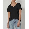image:imageATHMILE T Shirts Short Sleeve V Neck Tees for Women Fashion Tops Trendy Soft Casual Summer Clothes Outfits 2026Black