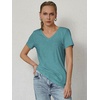 image:imageATHMILE T Shirts Short Sleeve V Neck Tees for Women Fashion Tops Trendy Soft Casual Summer Clothes Outfits 2026Blue Green