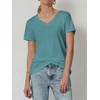 image:imageATHMILE T Shirts Short Sleeve V Neck Tees for Women Fashion Tops Trendy Soft Casual Summer Clothes Outfits 2026Blue Green