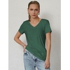 image:imageATHMILE T Shirts Short Sleeve V Neck Tees for Women Fashion Tops Trendy Soft Casual Summer Clothes Outfits 2026Dark Green