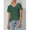 image:imageATHMILE T Shirts Short Sleeve V Neck Tees for Women Fashion Tops Trendy Soft Casual Summer Clothes Outfits 2026Dark Green