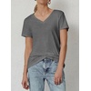 image:imageATHMILE T Shirts Short Sleeve V Neck Tees for Women Fashion Tops Trendy Soft Casual Summer Clothes Outfits 2026Gray
