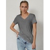 image:imageATHMILE T Shirts Short Sleeve V Neck Tees for Women Fashion Tops Trendy Soft Casual Summer Clothes Outfits 2026Gray