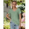 image:imageATHMILE T Shirts Short Sleeve V Neck Tees for Women Fashion Tops Trendy Soft Casual Summer Clothes Outfits 2026Light Green