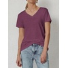image:imageATHMILE T Shirts Short Sleeve V Neck Tees for Women Fashion Tops Trendy Soft Casual Summer Clothes Outfits 2026Purple Red