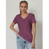 image:imageATHMILE T Shirts Short Sleeve V Neck Tees for Women Fashion Tops Trendy Soft Casual Summer Clothes Outfits 2026Purple Red